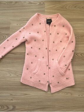 Juicy Couture Pink Embellished Knit Cardigan Sweater